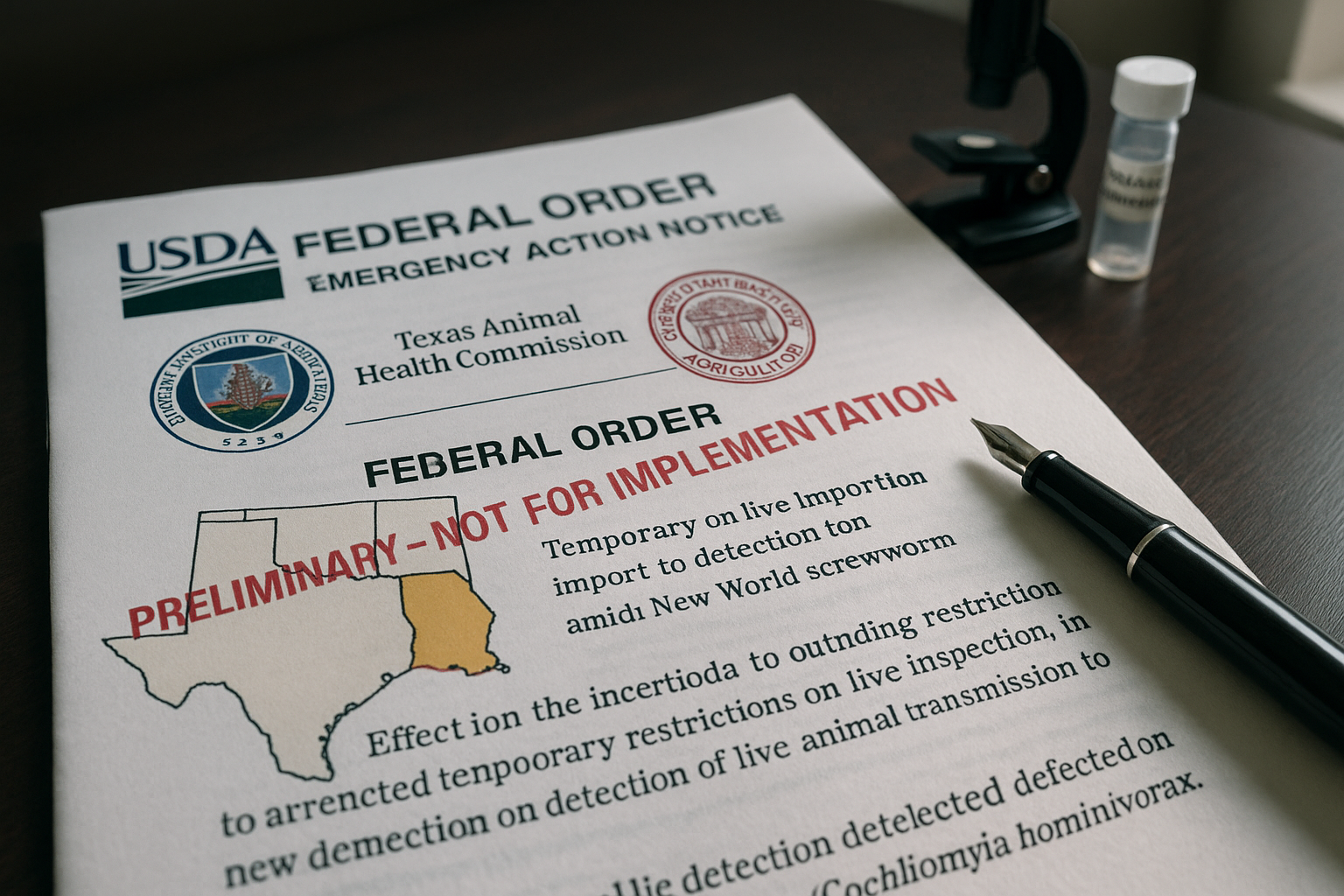 Temporary Sanitary Restrictions Reported in Texas and Georgia Due to Screwworm